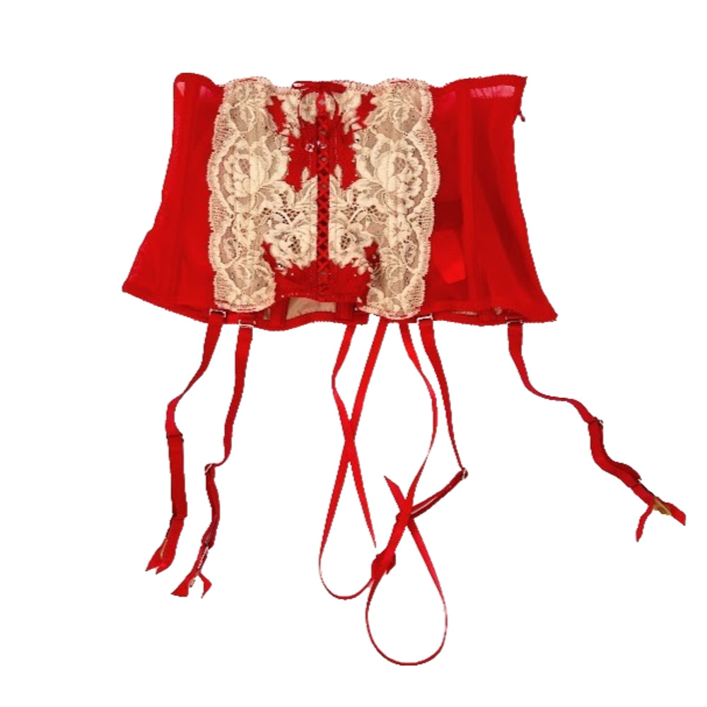 Victorias Secret Red Very Sexy Lace Waist Cincher Corset Belt Lingerie Size XS/S